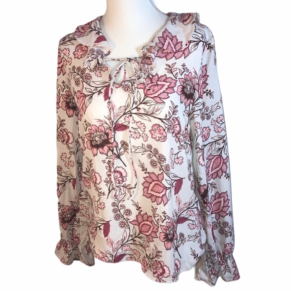 Romeo & Juliet Couture Tops - Romeo Juliet Blouse Shirt Top Floral Pink Small